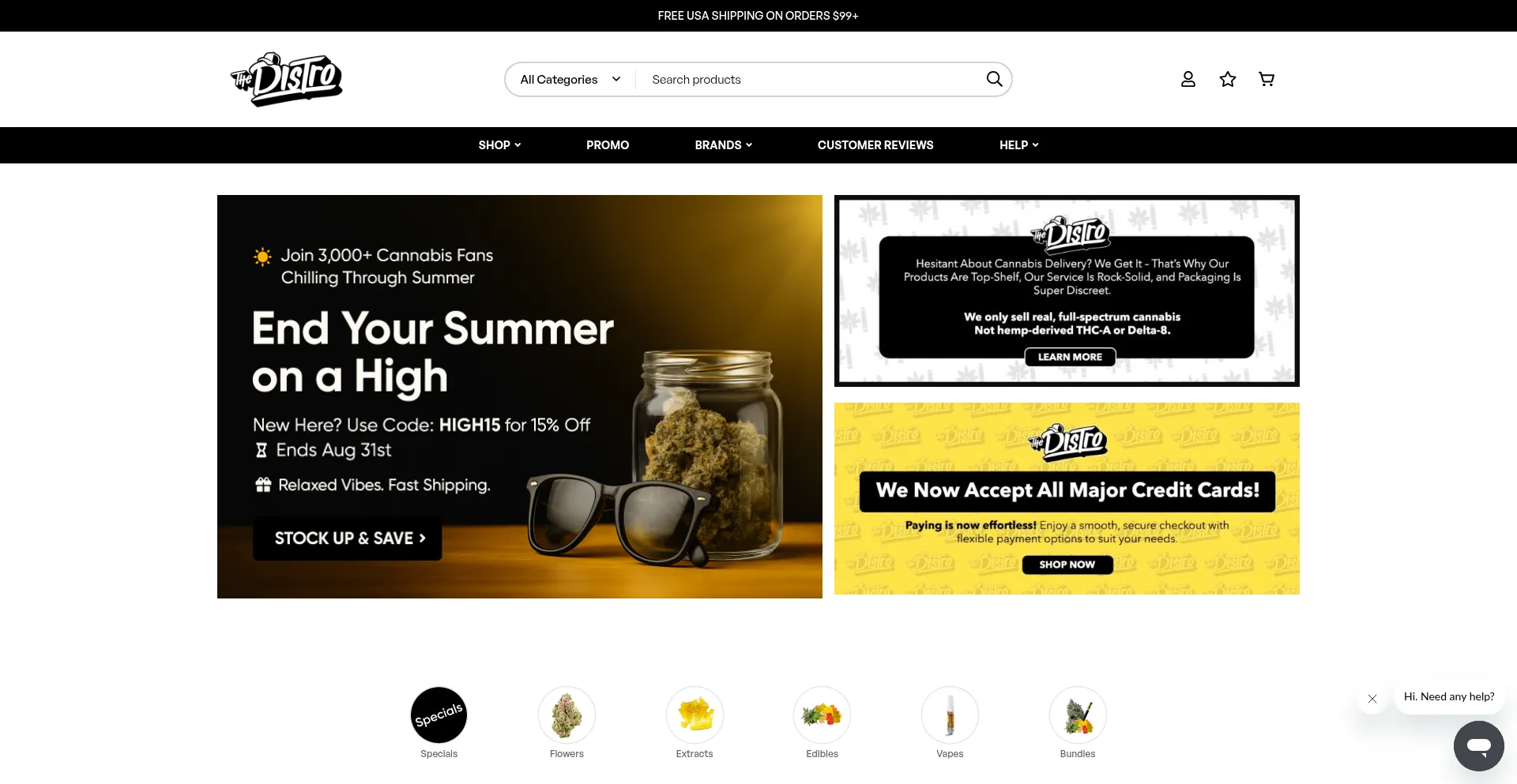 Website screenshot of Thedistro.net