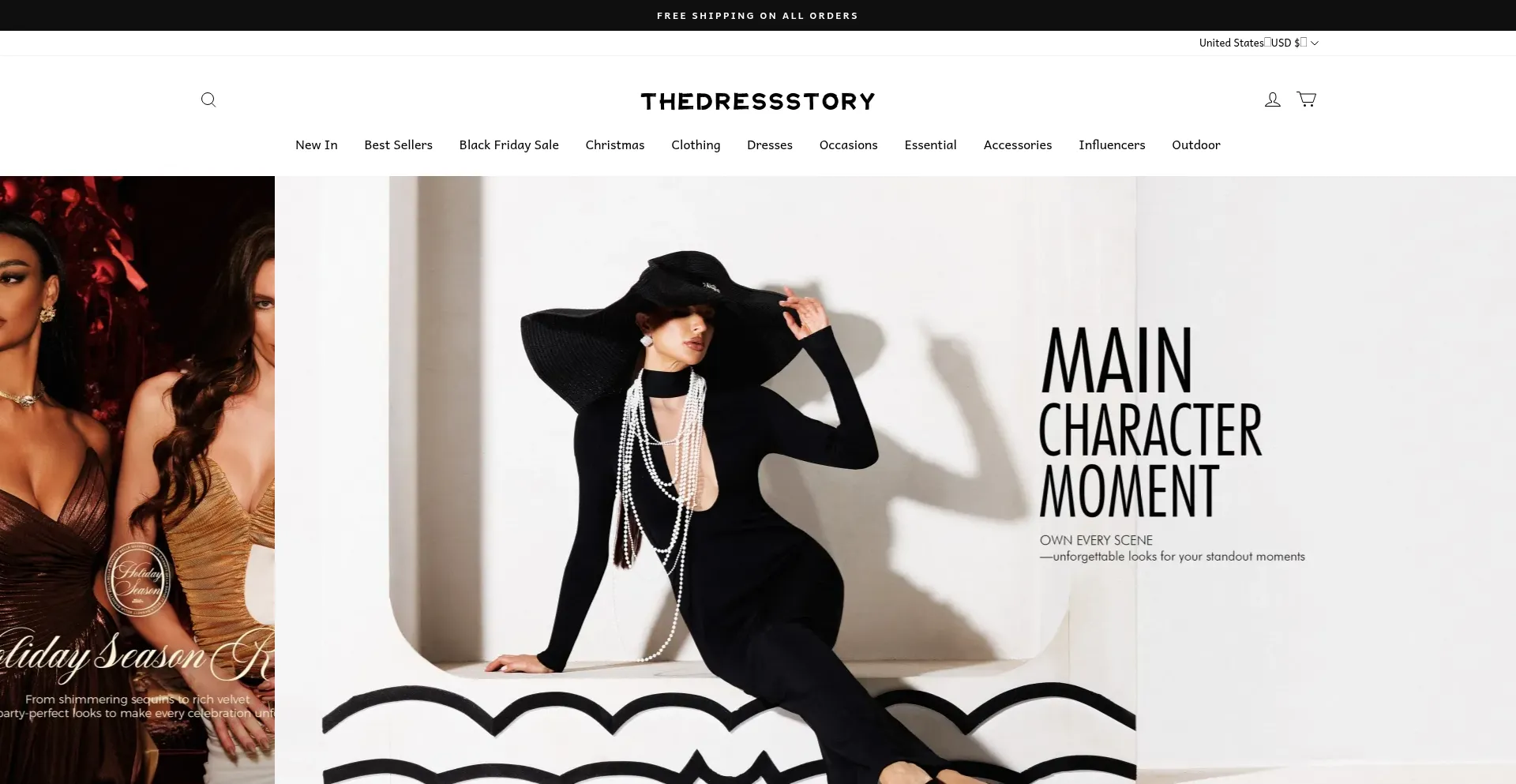 Website screenshot of Thedressstory.com