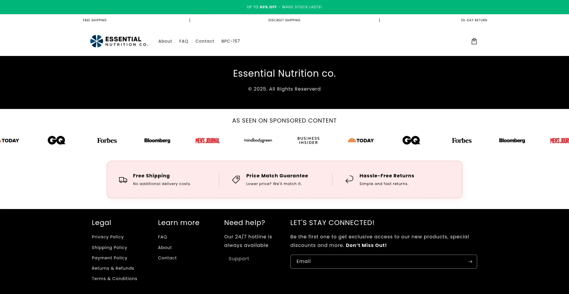 Website screenshot of Theessentialnutrition.co