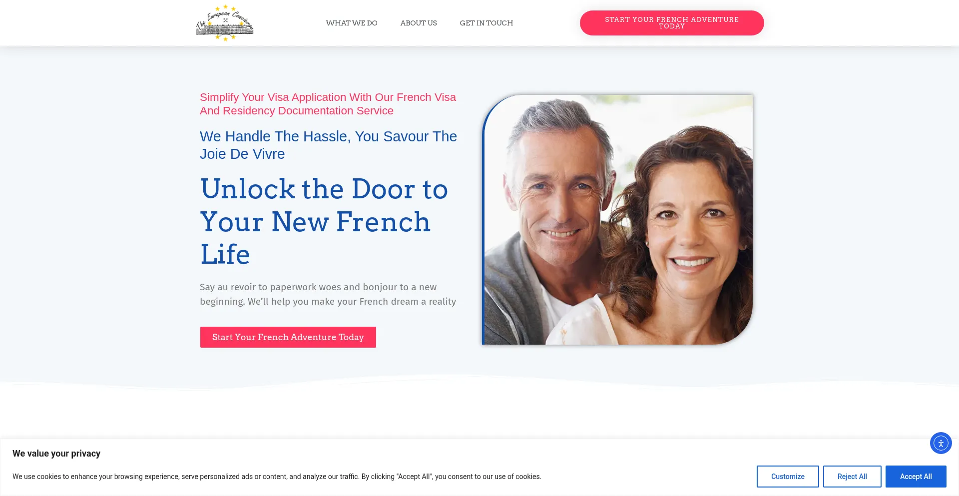 Website screenshot of Theeuropeanconcierge.com