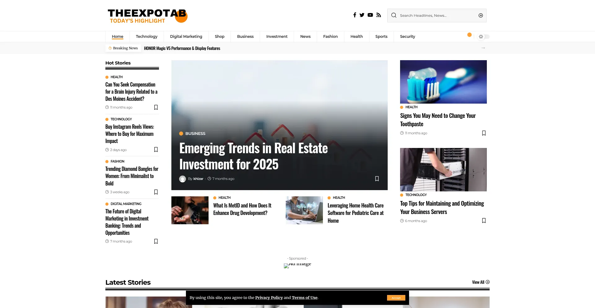 Theexpotab.com Screenshot