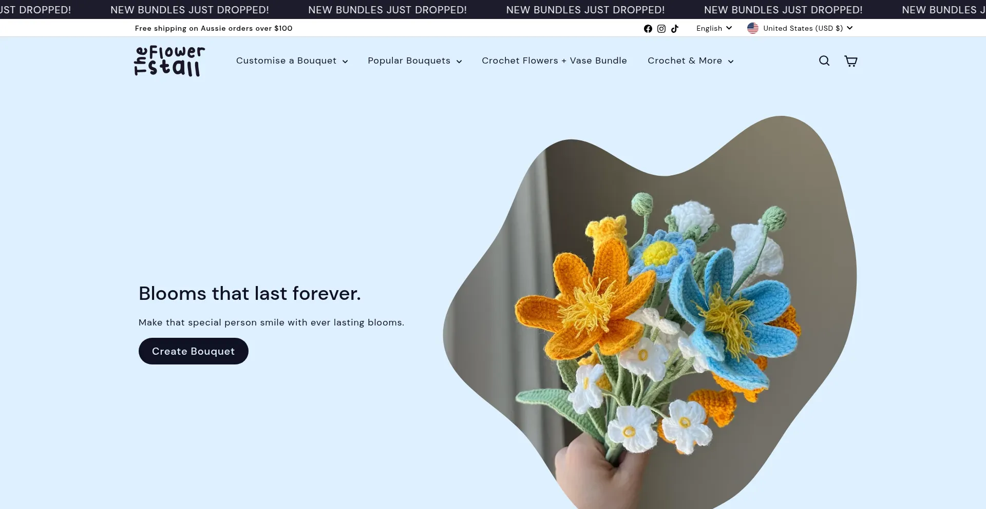 Website screenshot of Theflowerstall.co