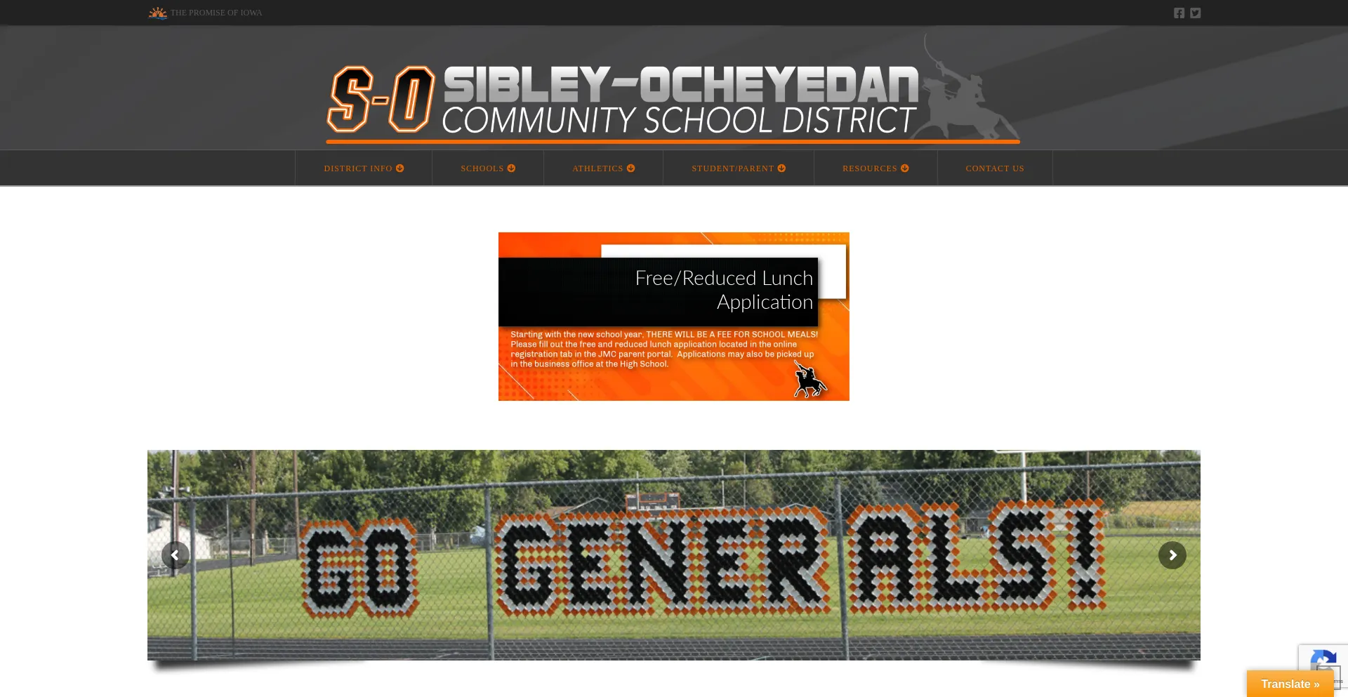 Website screenshot of Thegenerals.org