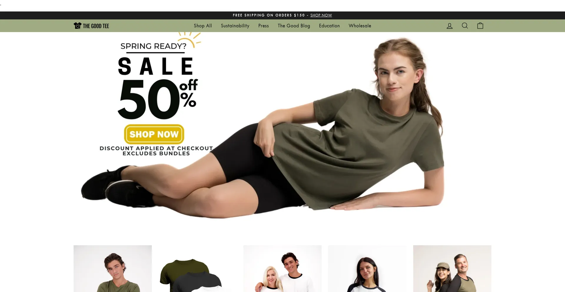 Website screenshot of Thegoodtee.com