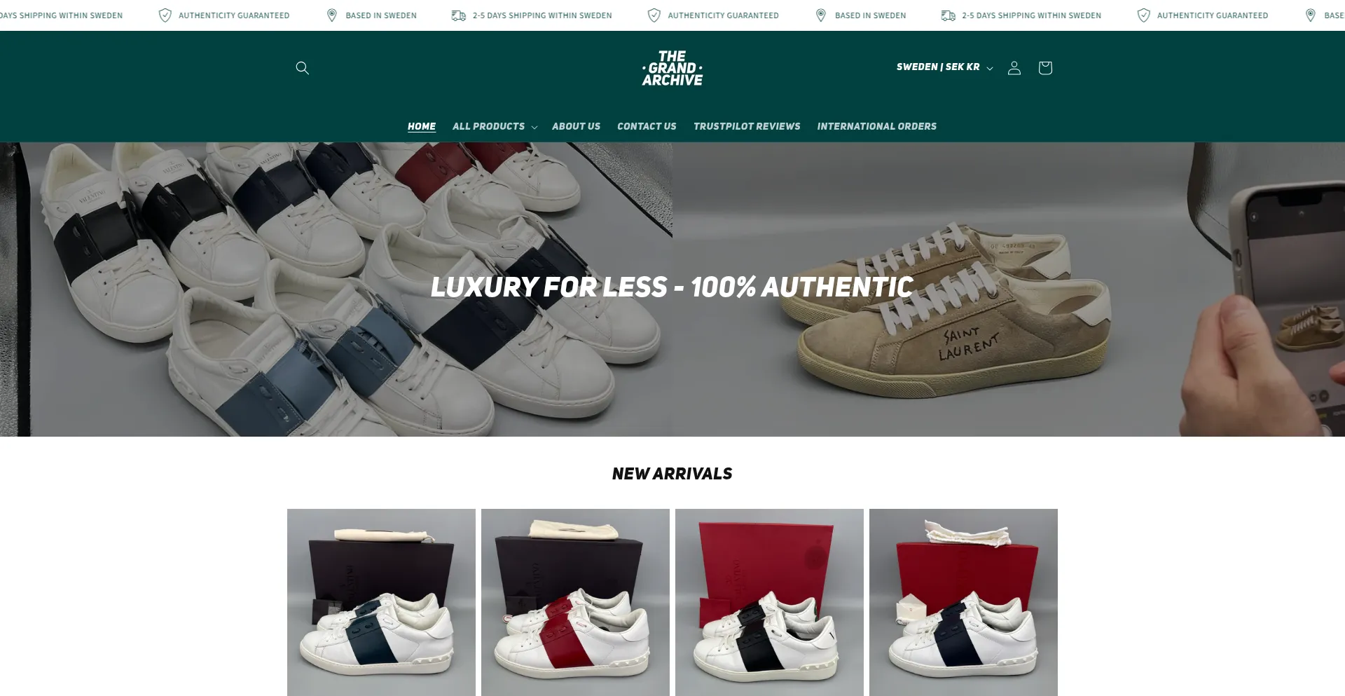 Website screenshot of Thegrandarchive.se