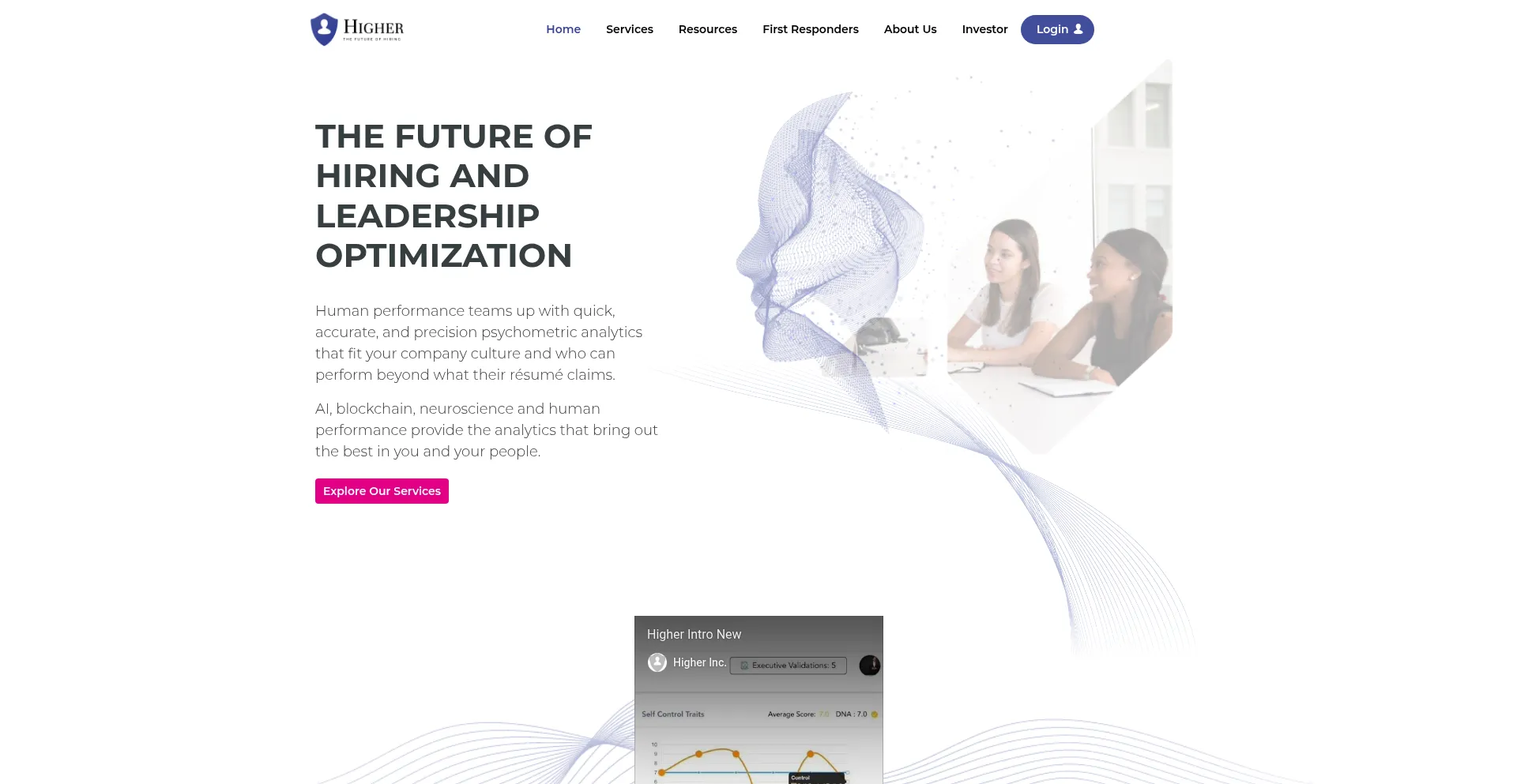 Website screenshot of Thehigher.net