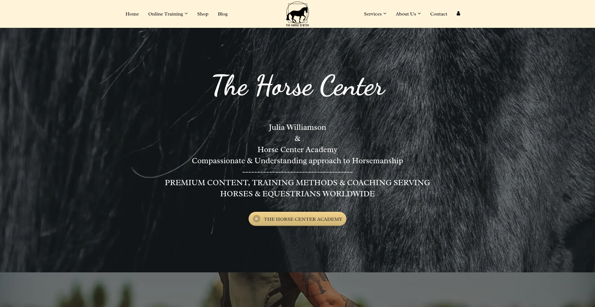 Website screenshot of Thehorsecenter.com
