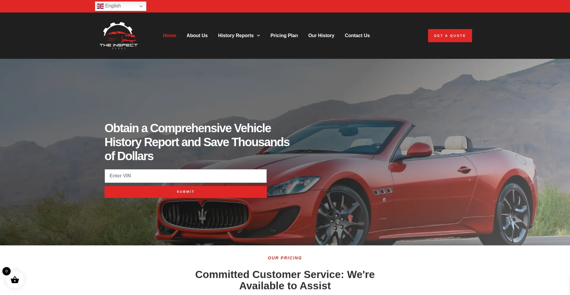 Website screenshot of Theinspectfleet.com