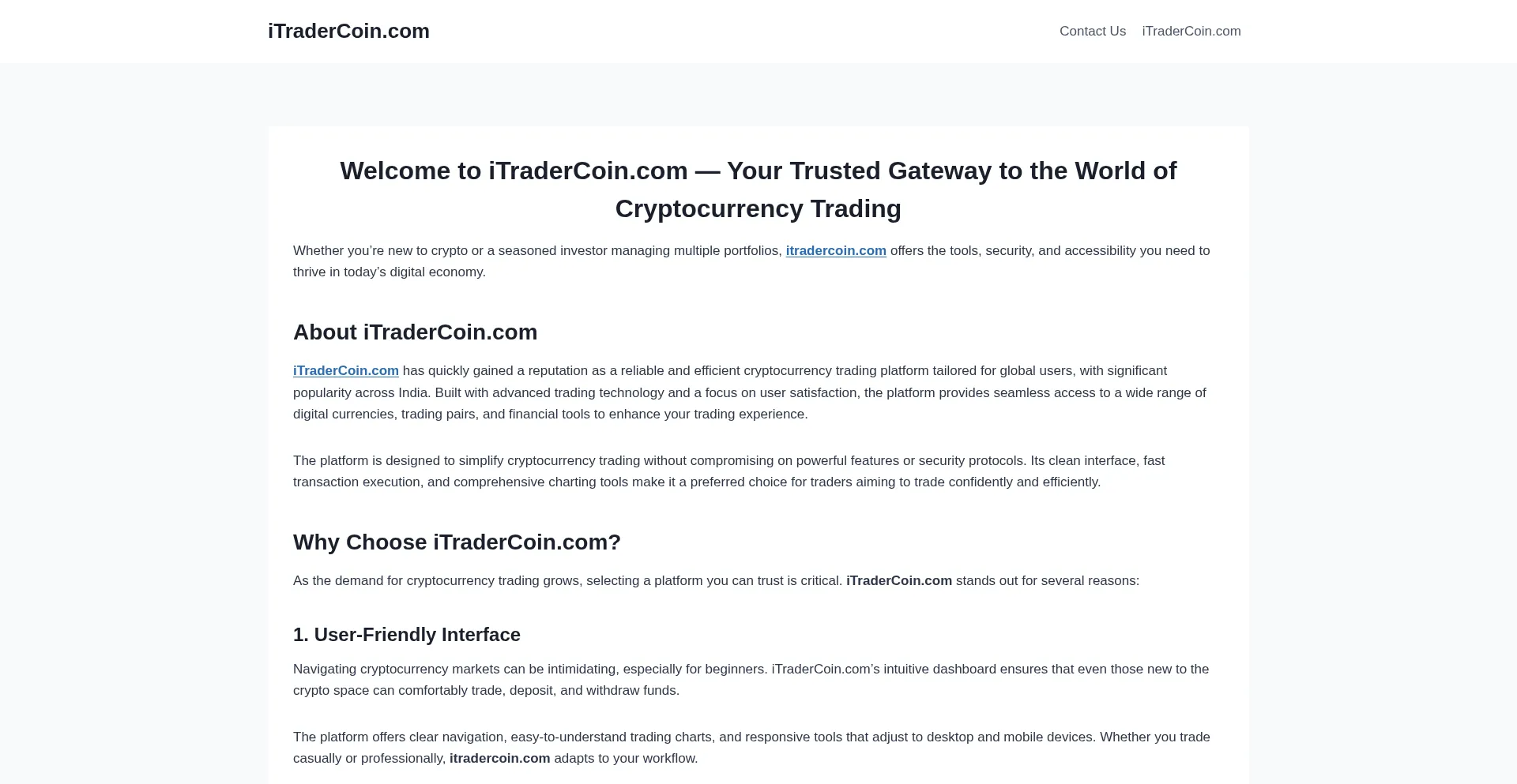 Theitradercoin.com Screenshot