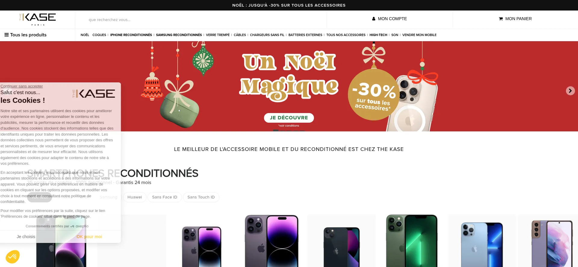 Website screenshot of Thekase.com