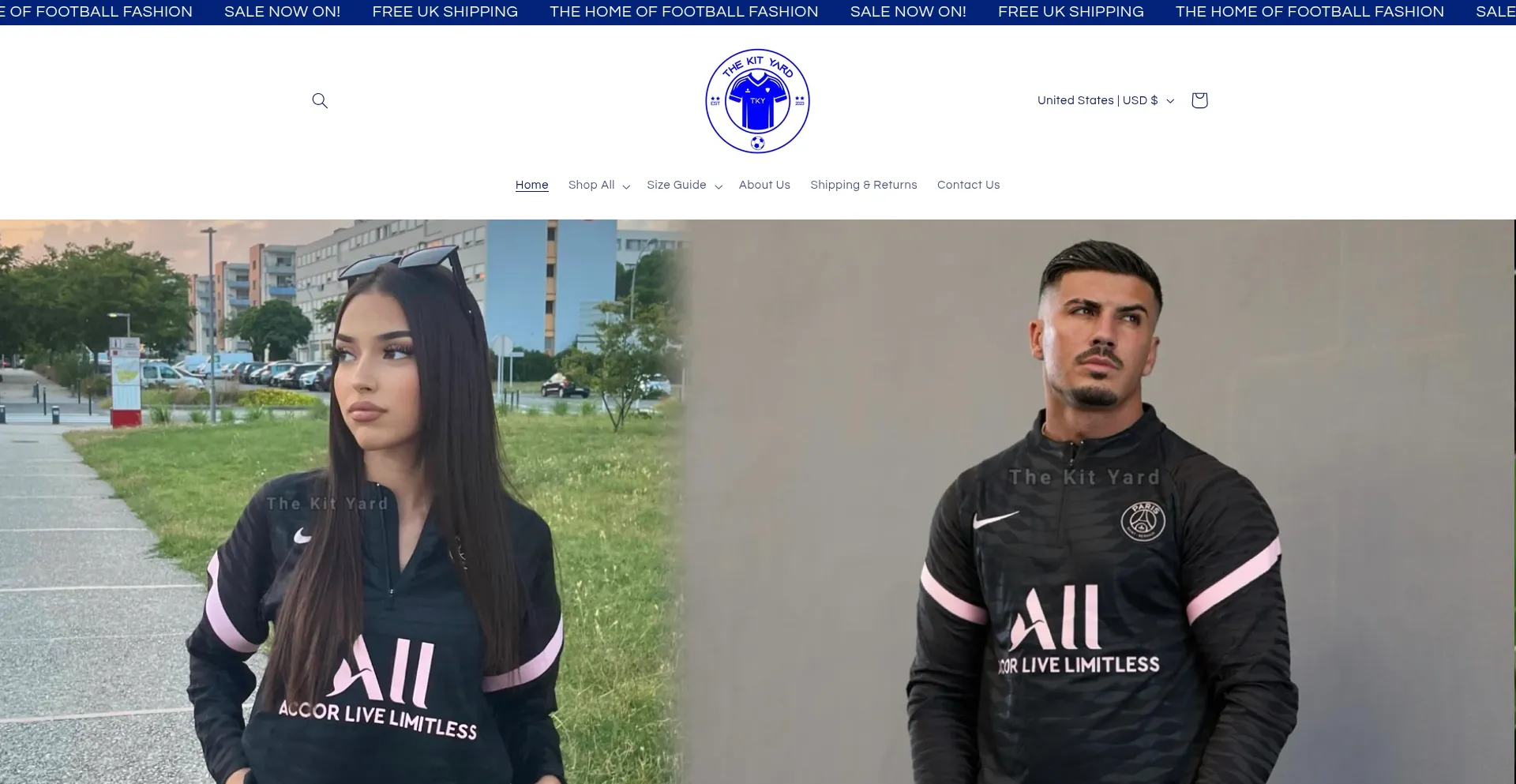 Website screenshot of Thekityard.com