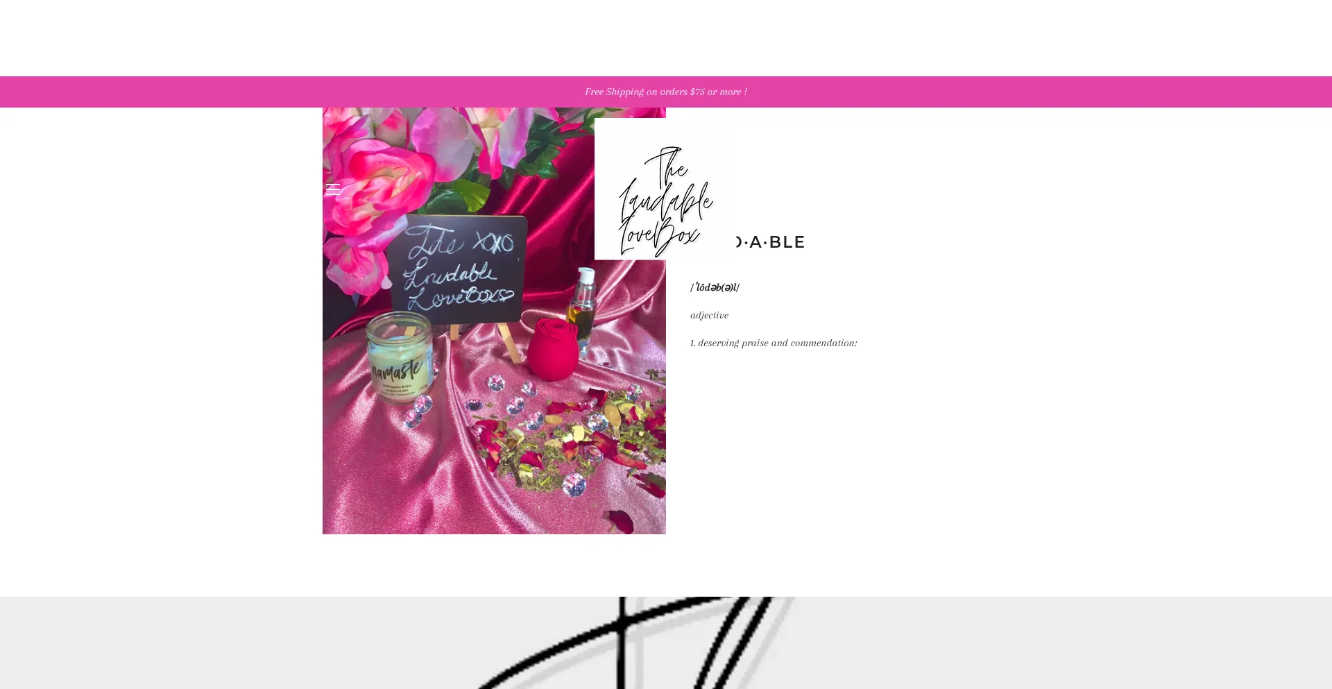 Website screenshot of Thelaudablelovebox.com