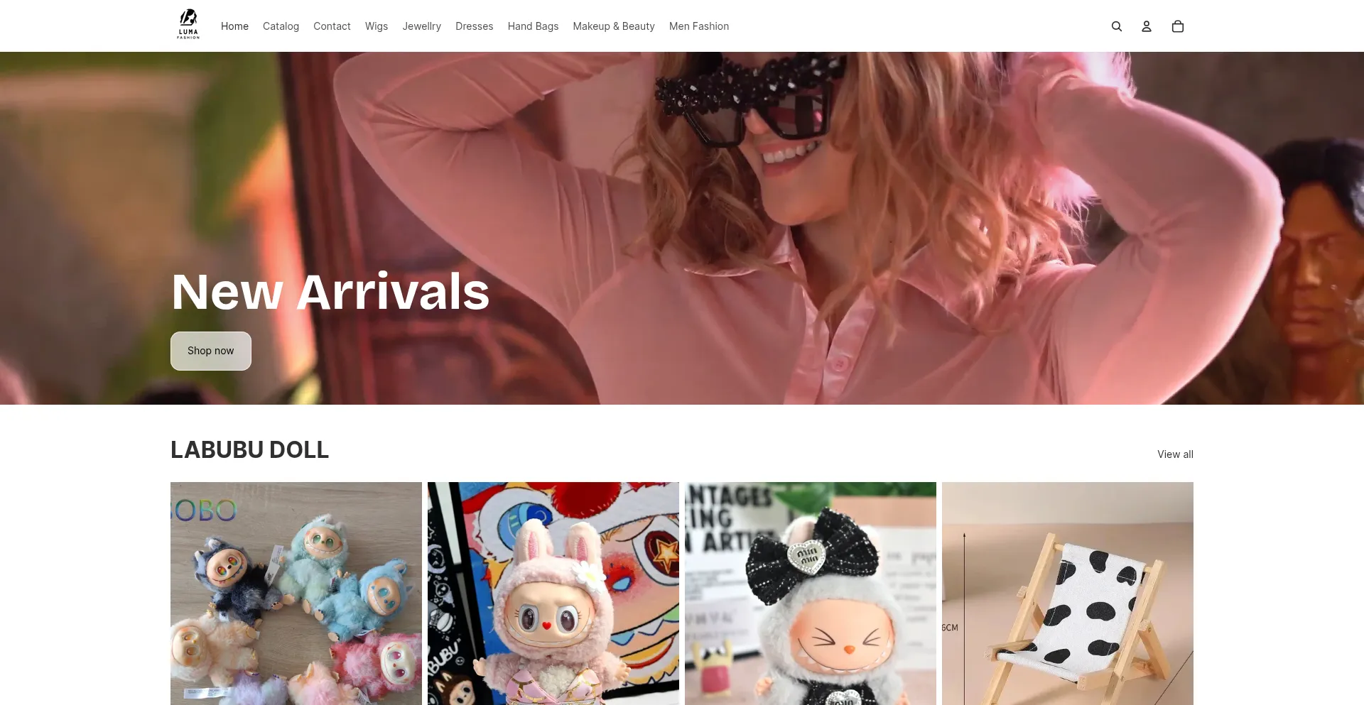 Website screenshot of Thelumafashion.store