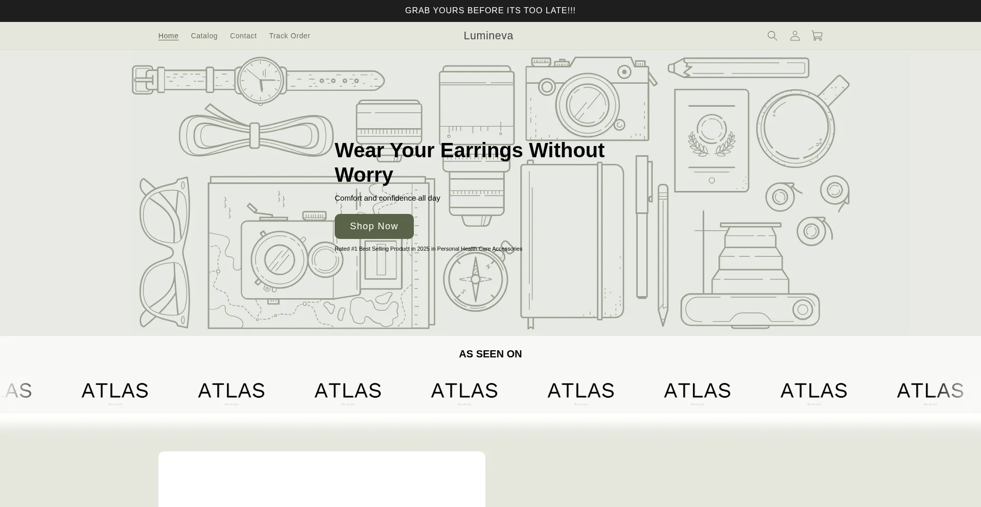 Website screenshot of Thelumineva.com