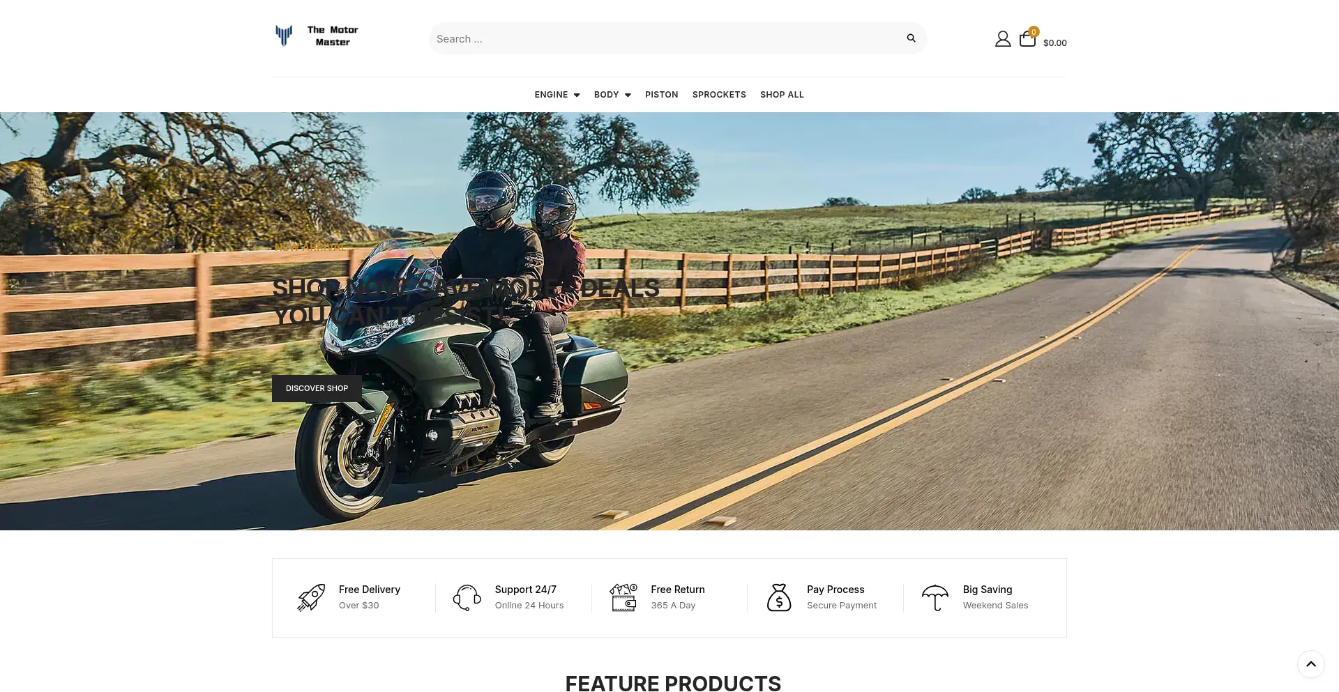 Website screenshot of Themotormaster.com