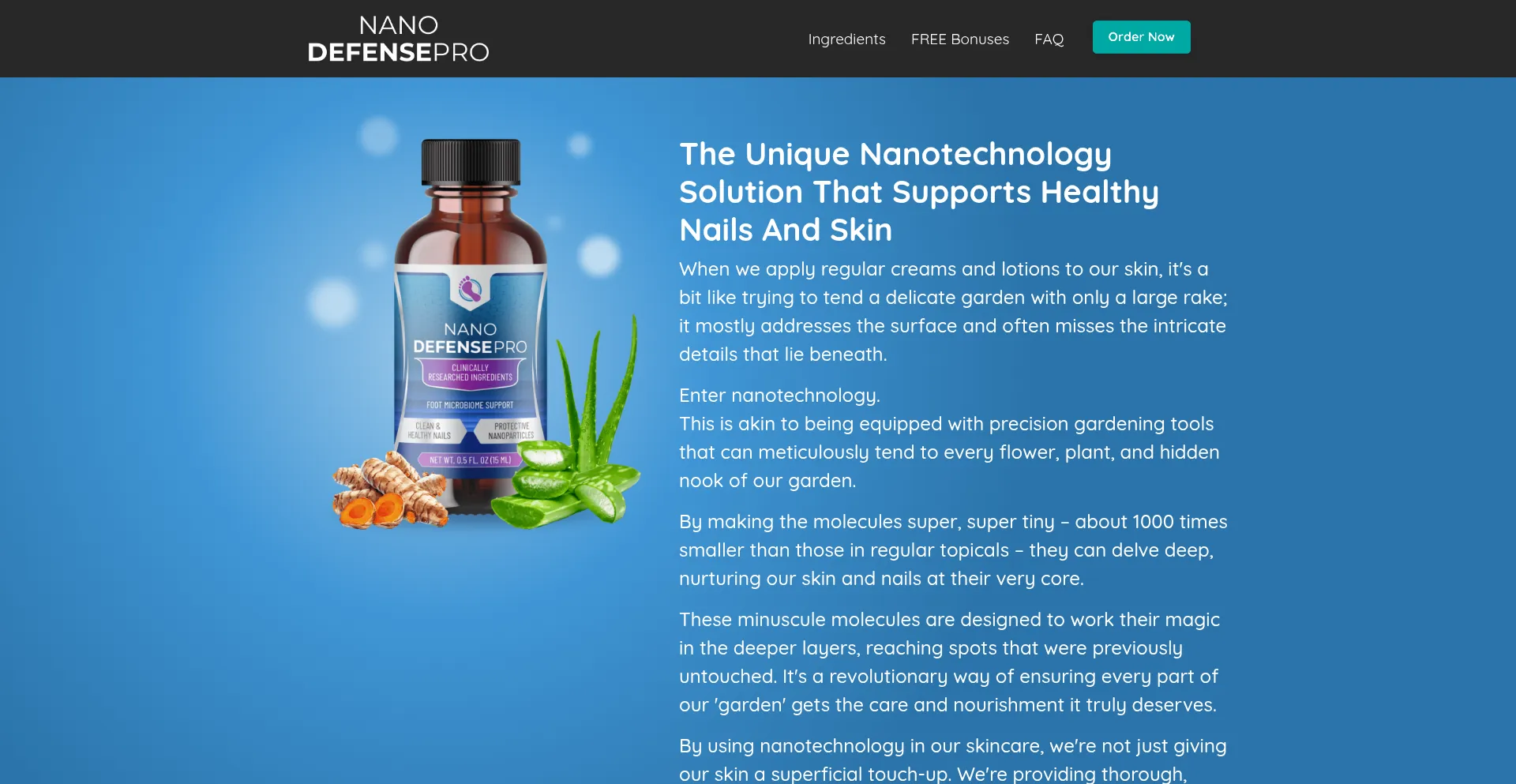 Website screenshot of Thenanodefensepro.com
