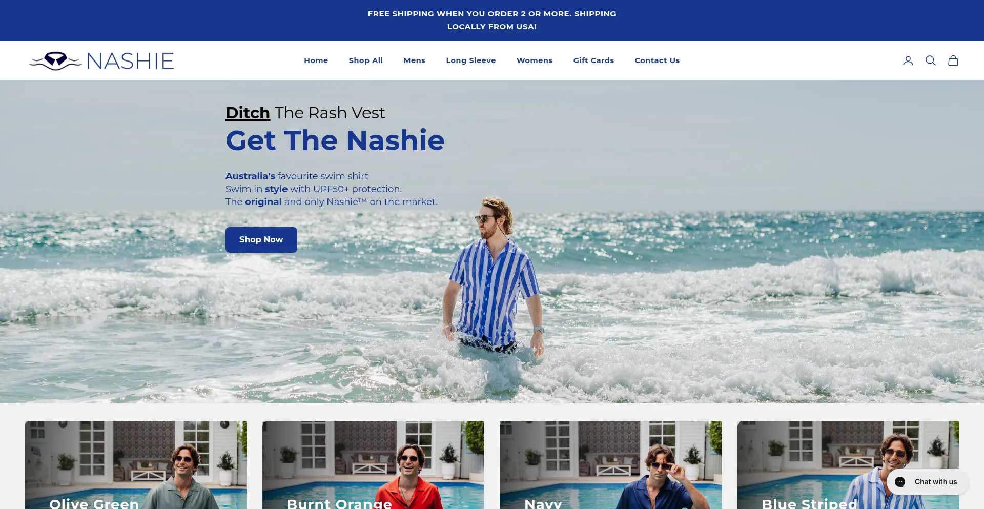 Website screenshot of Thenashie.com