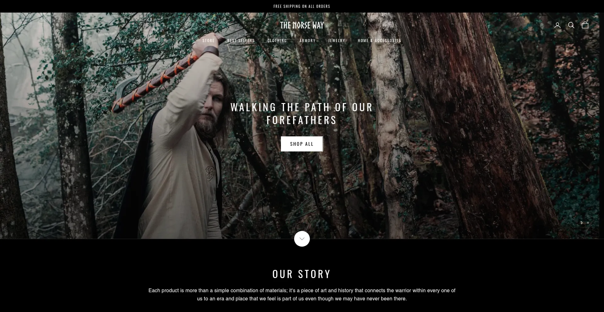 Website screenshot of Thenorseway.com