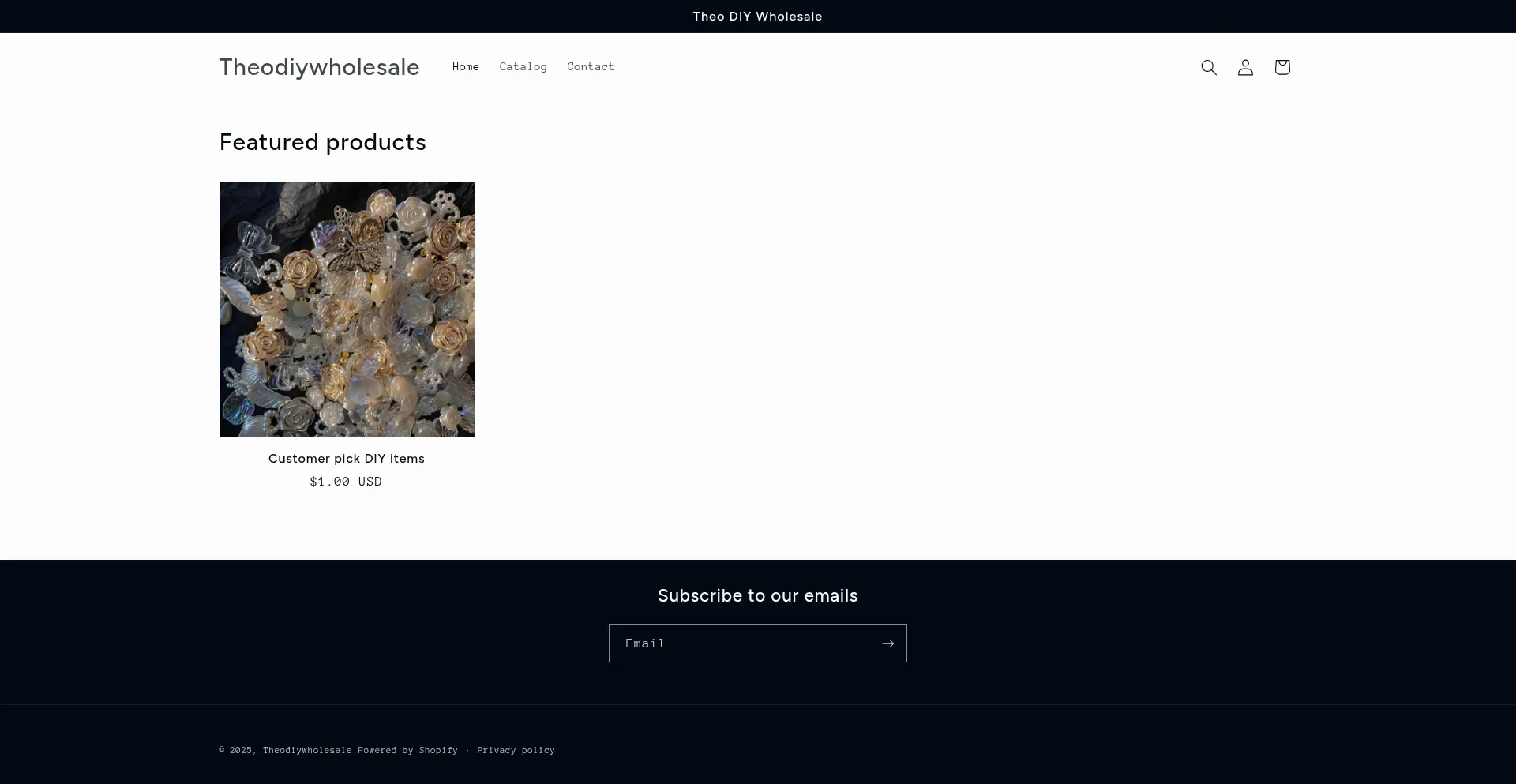 Website screenshot of Theodiywholesale.myshopify.com