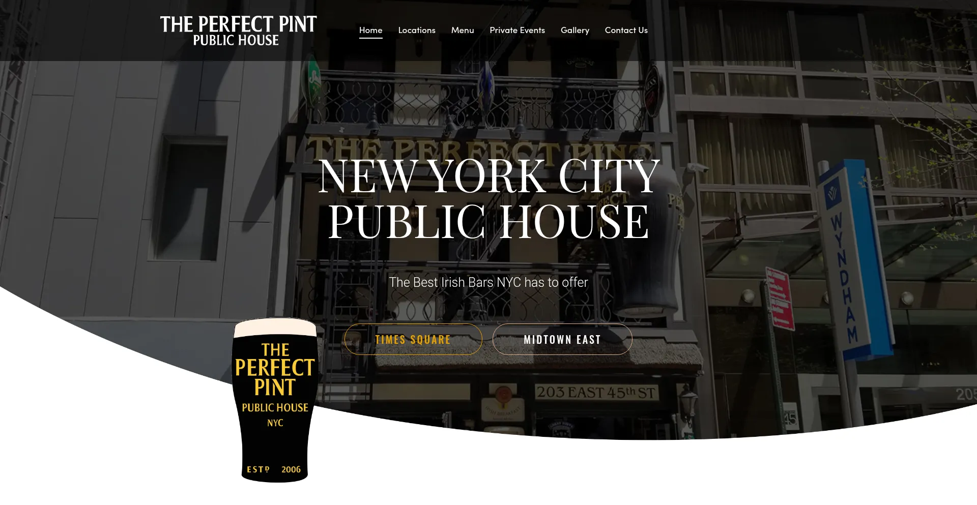 Website screenshot of Theperfectpintnyc.com