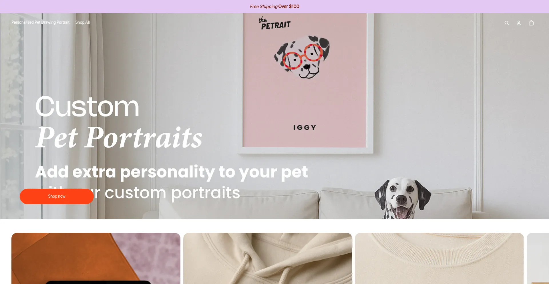 Website screenshot of Thepetrait.com