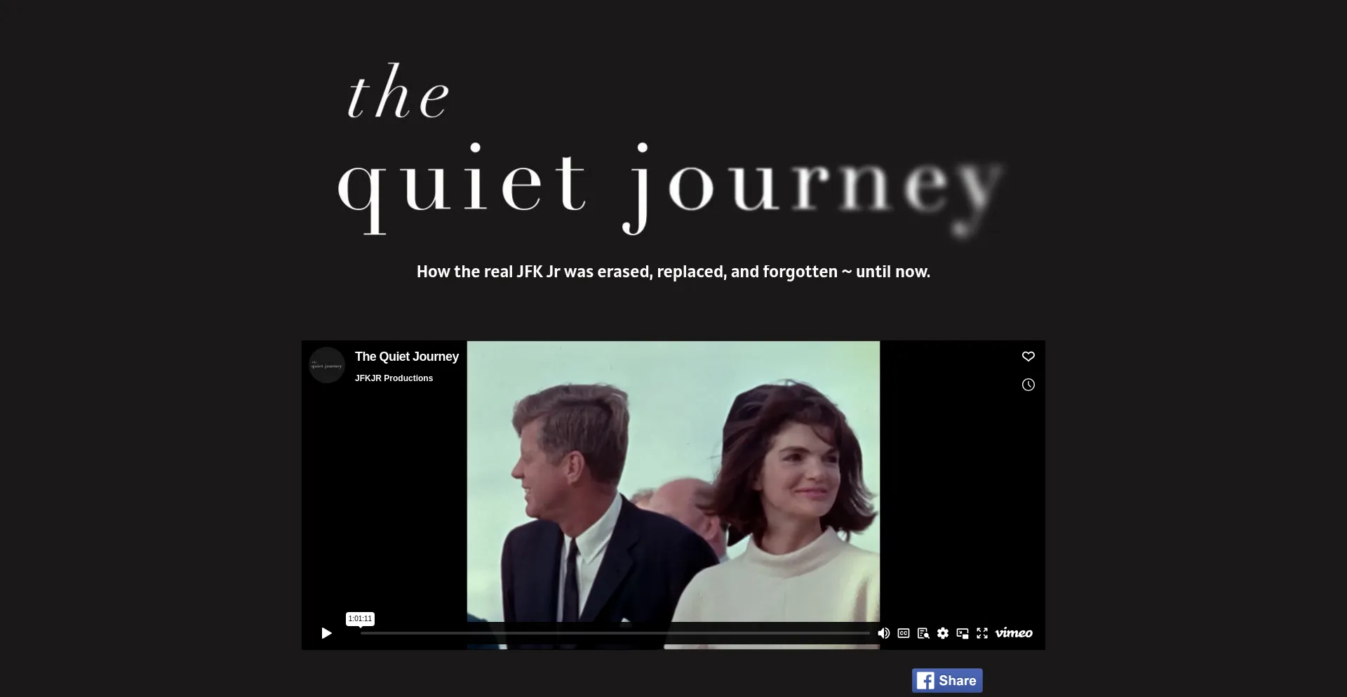 Website screenshot of Thequietjourney.tv