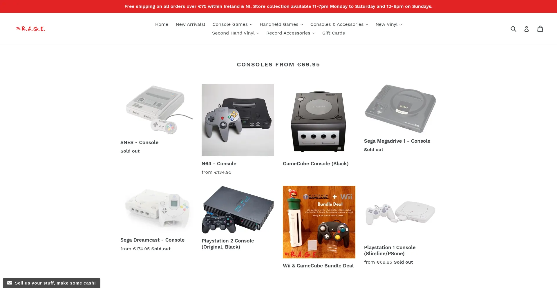 Website screenshot of Therage.ie