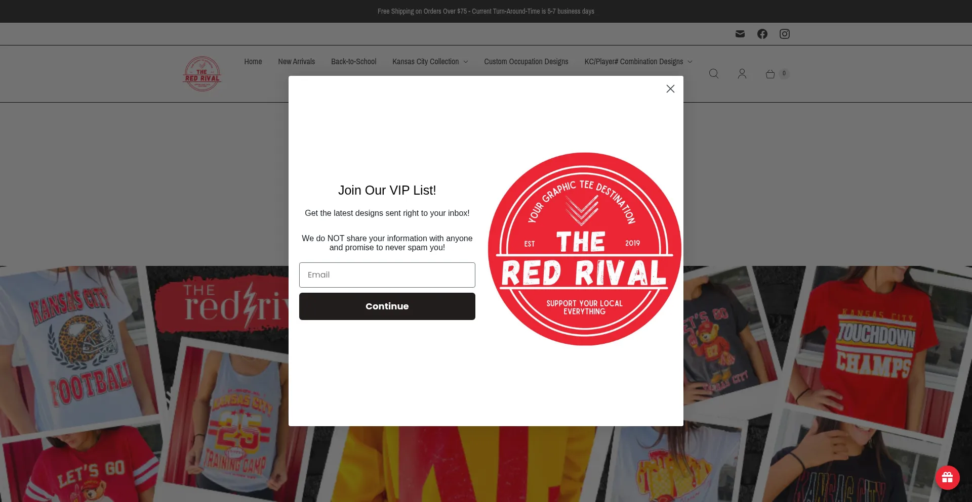 Website screenshot of Theredrival.com