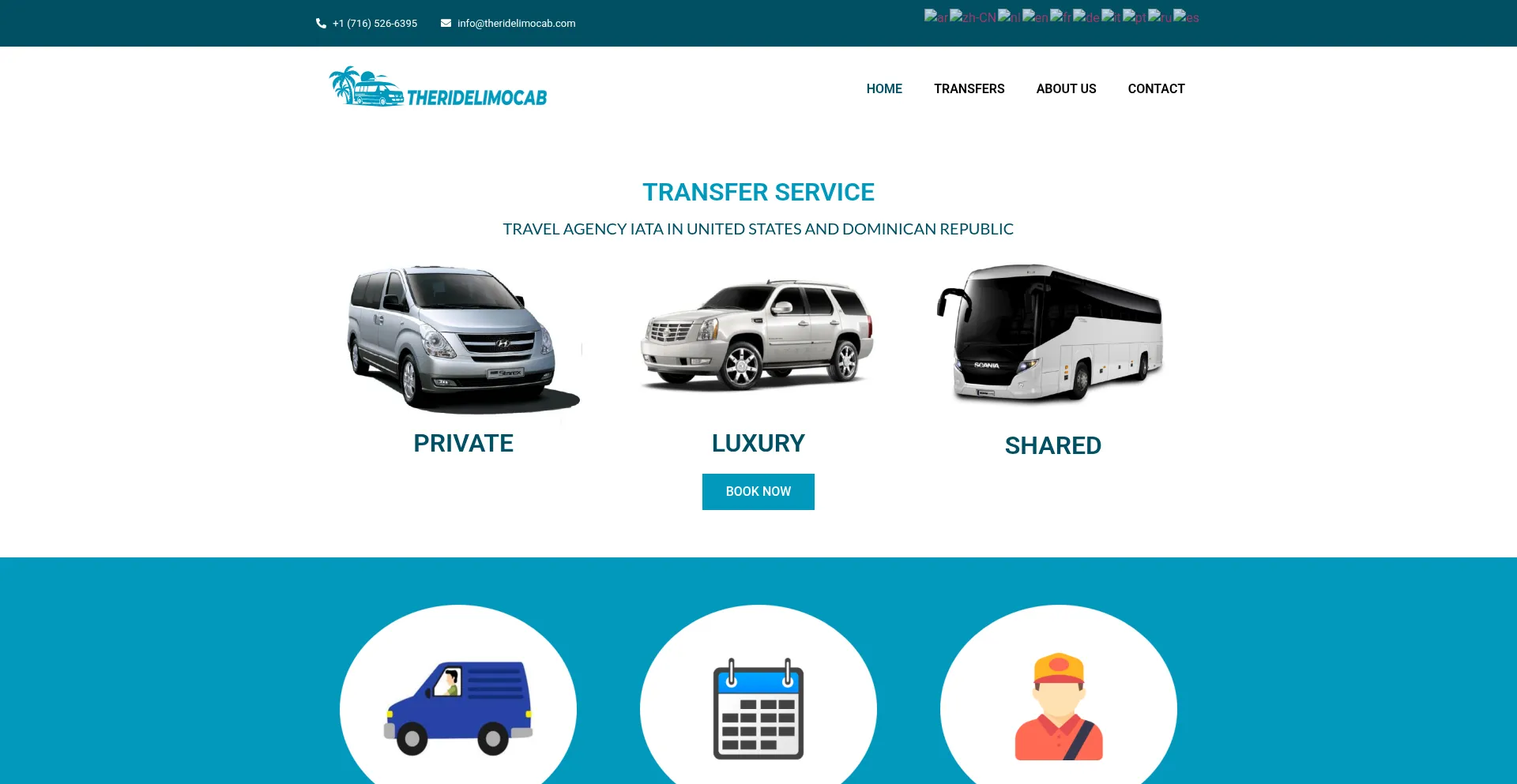 Website screenshot of Theridelimocab.com
