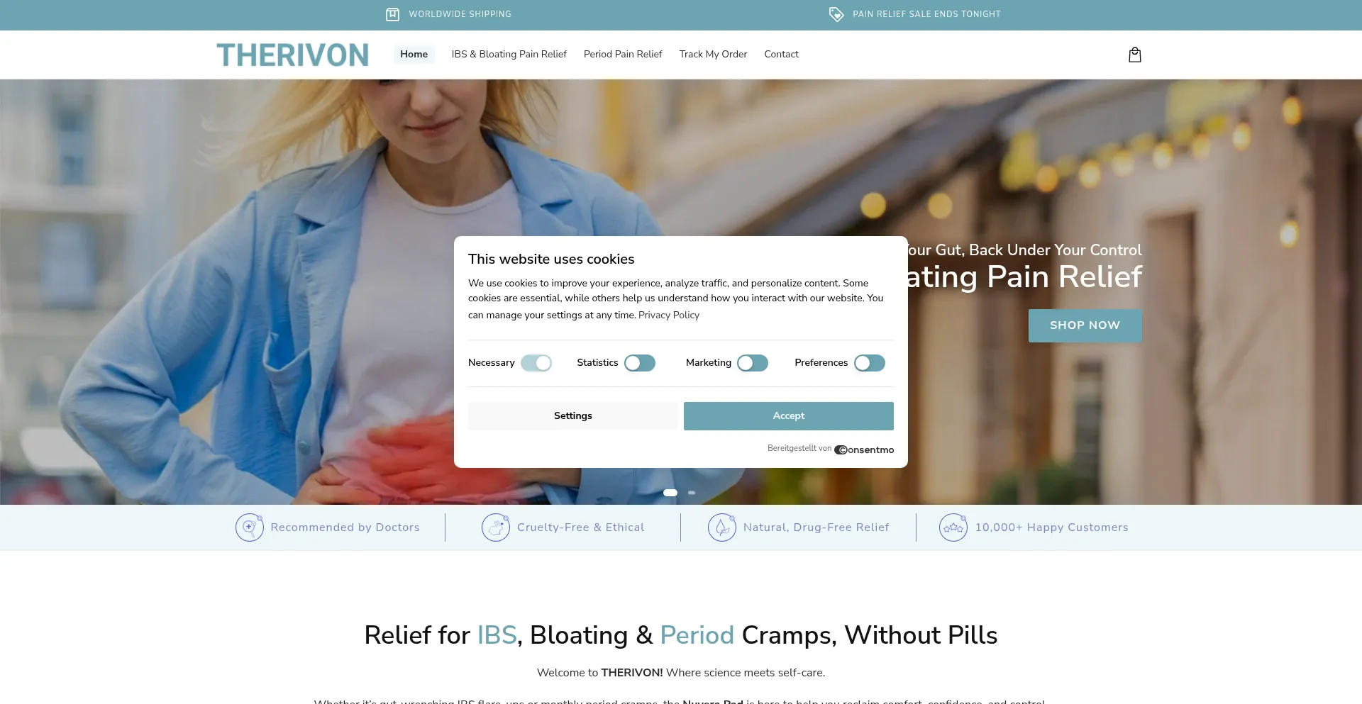 Website screenshot of Therivon.com