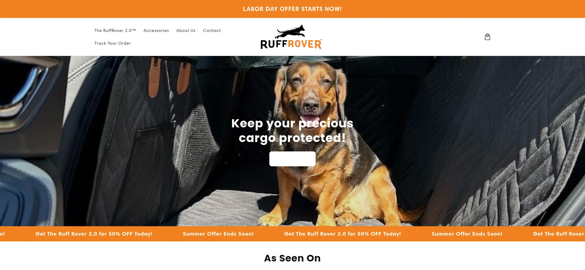 Website screenshot of Theruffrover.com