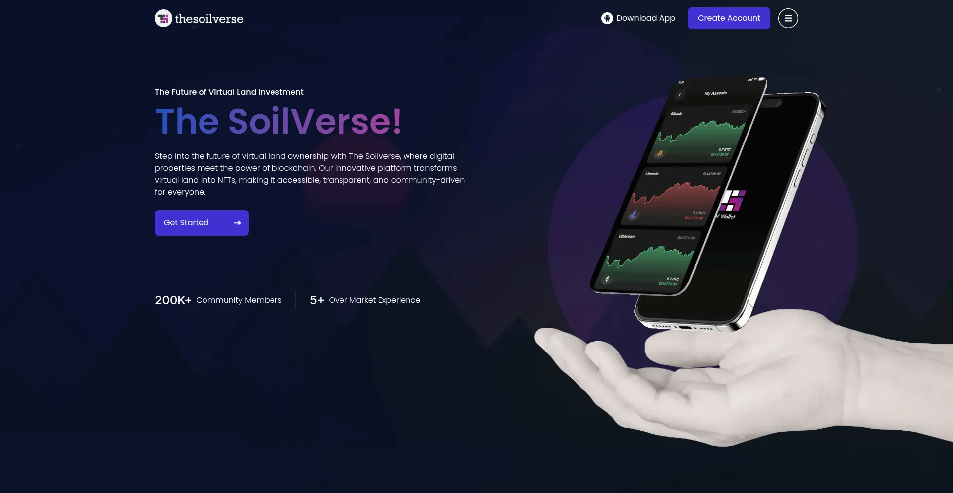 Website screenshot of Thesoilverse.com