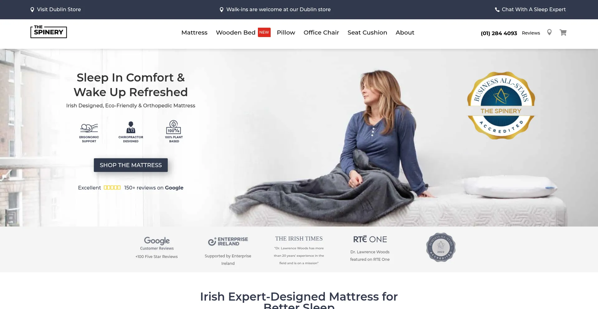 Website screenshot of Thespinery.com