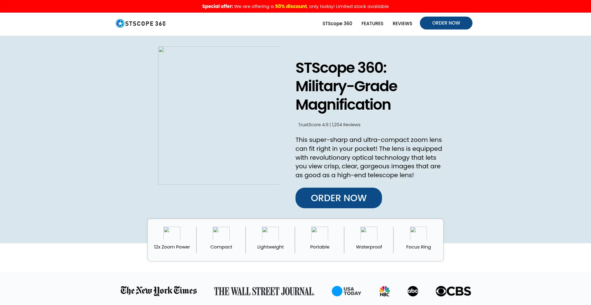Website screenshot of Thestarscopemonocular.com