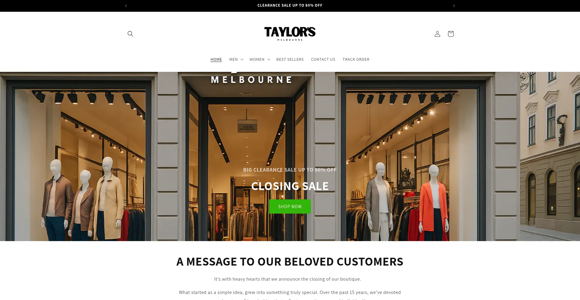 Website screenshot of Thetaylorsmelbourne.com