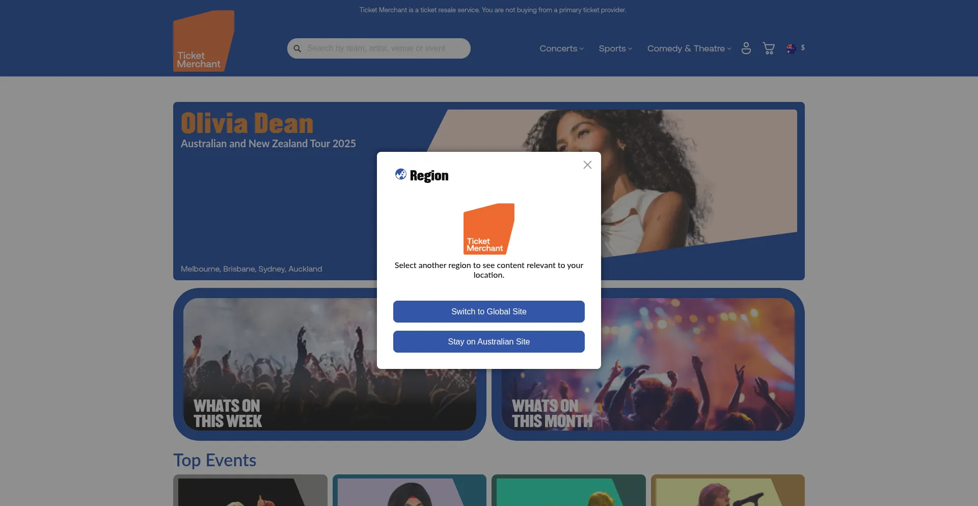 Theticketmerchant.com.au Screenshot