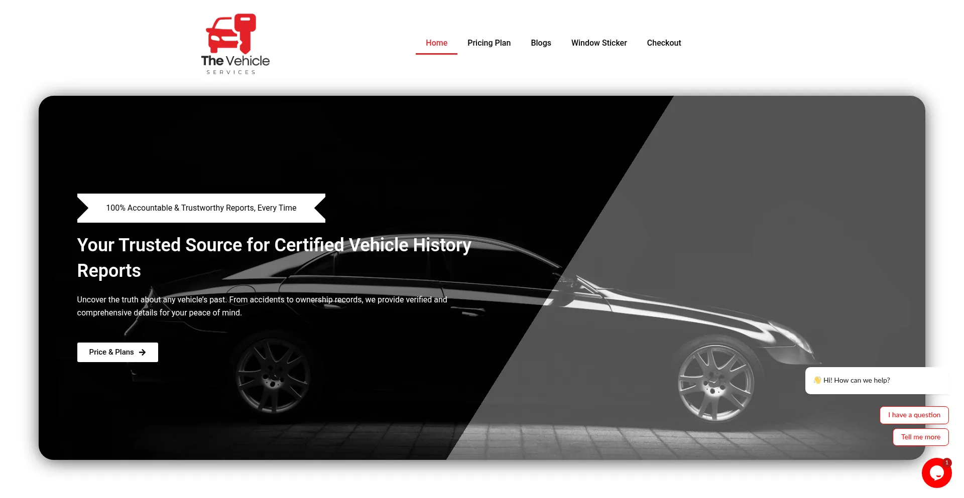 Website screenshot of Thevehicleservices.com