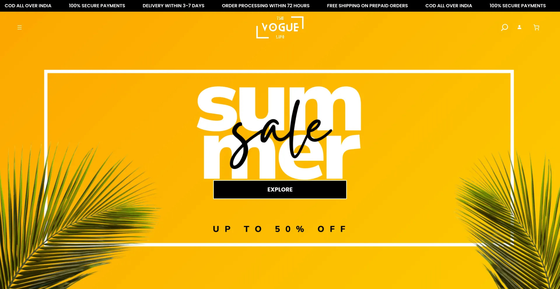 Website screenshot of Thevoguelife.com