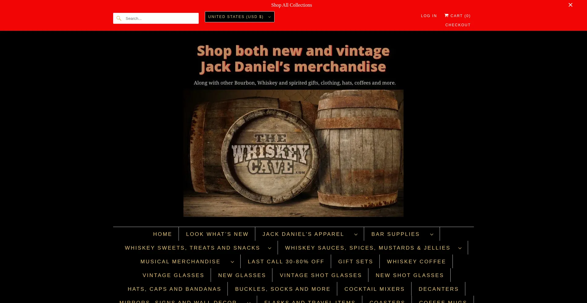 Website screenshot of Thewhiskeycave.com