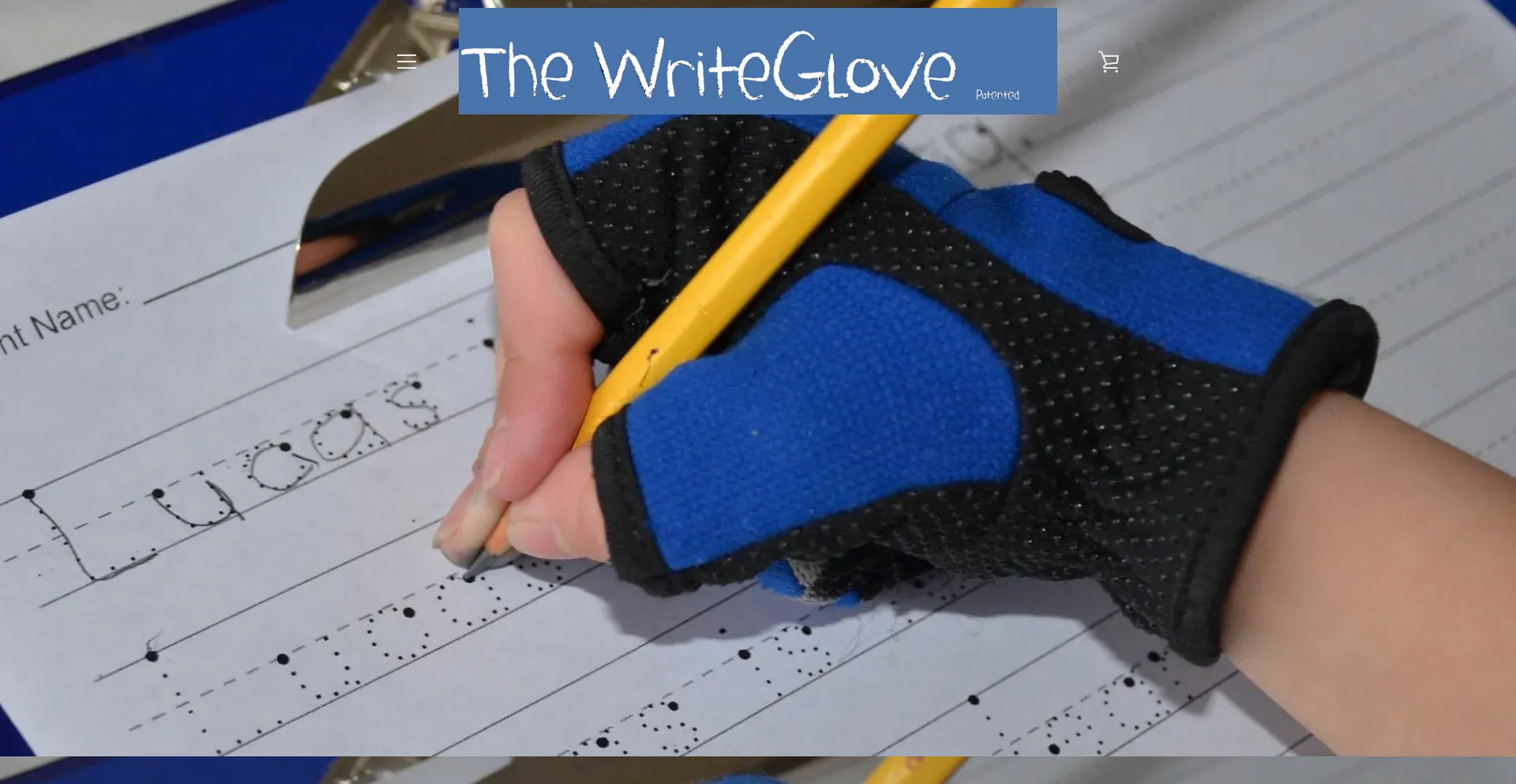 Website screenshot of Thewriteglove.com