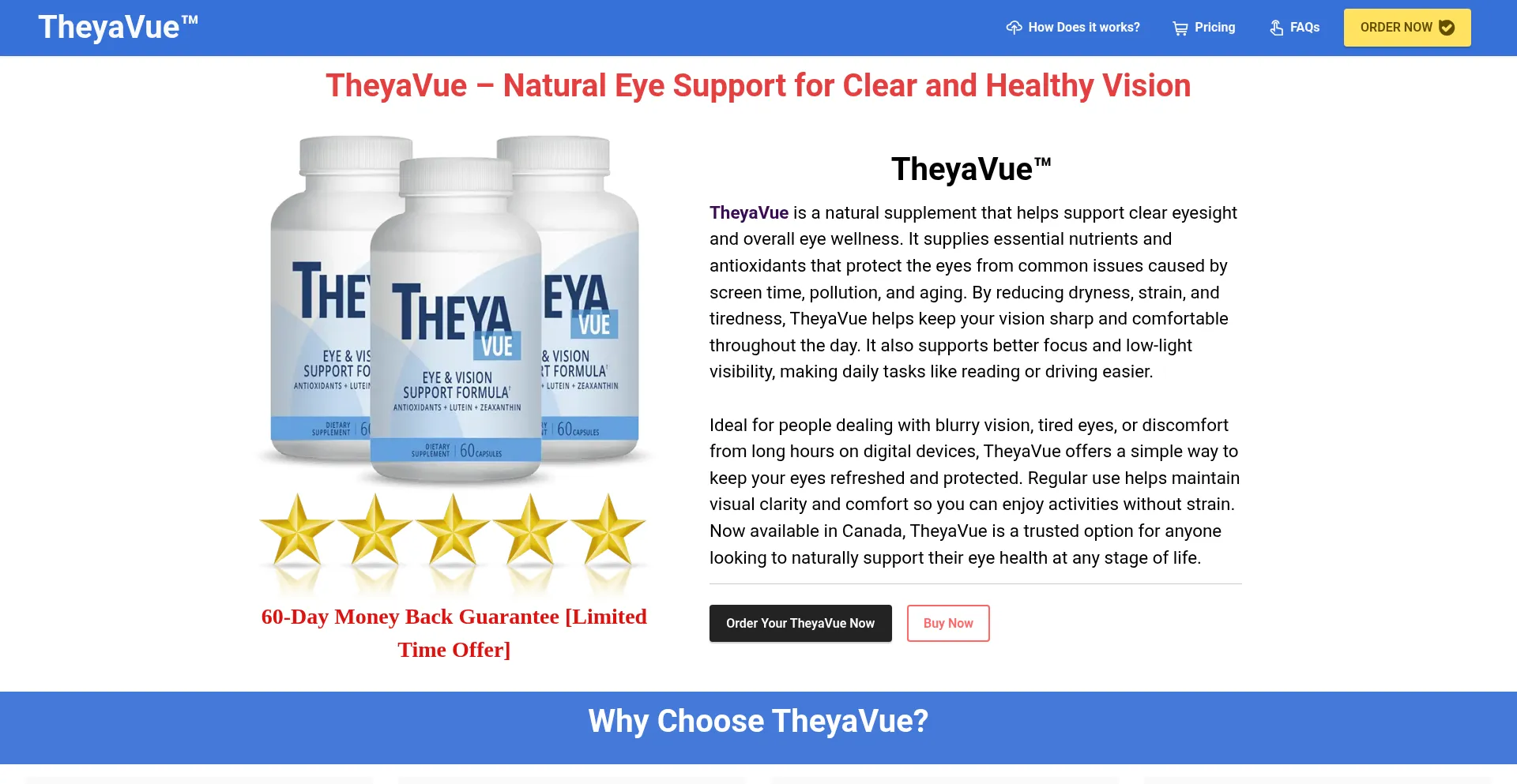 Website screenshot of Theyavue.ca