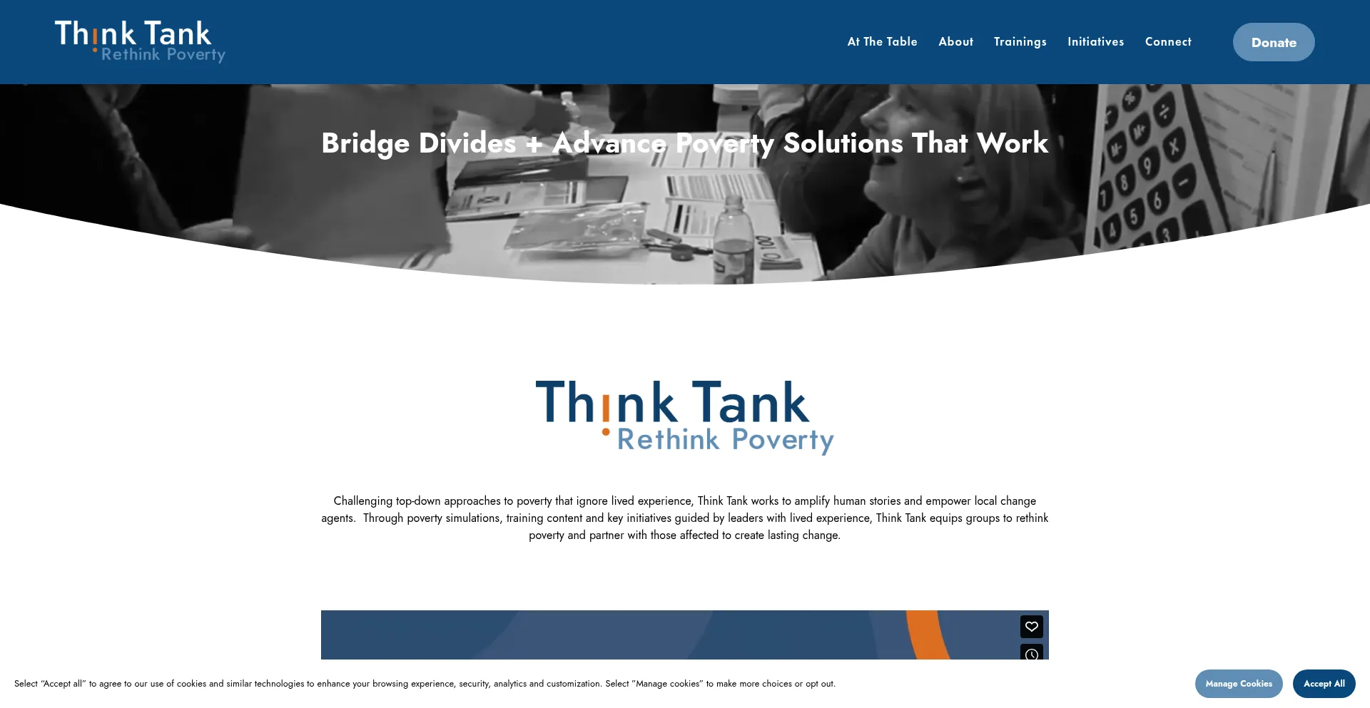 Website screenshot of Thinktank-inc.org