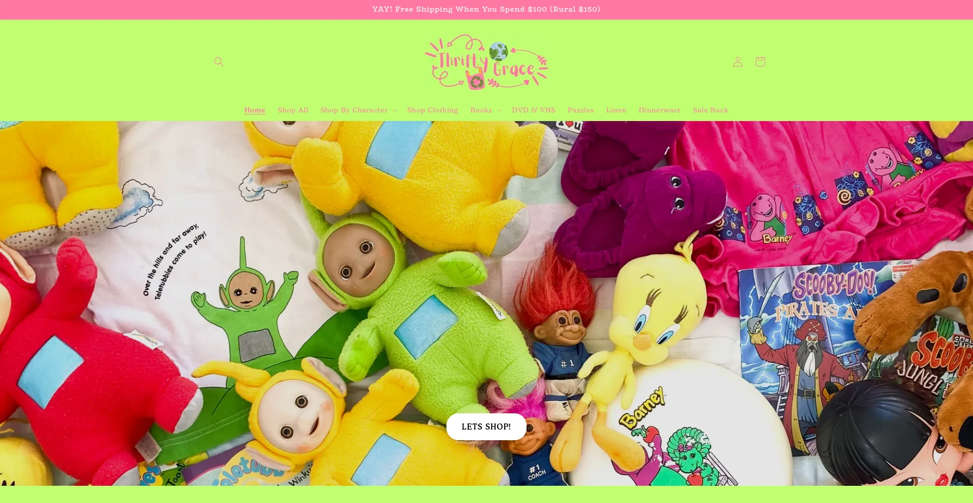 Website screenshot of Thriftygrace.nz