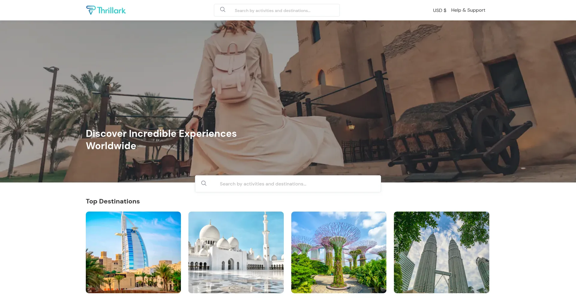 Website screenshot of Thrillark.com