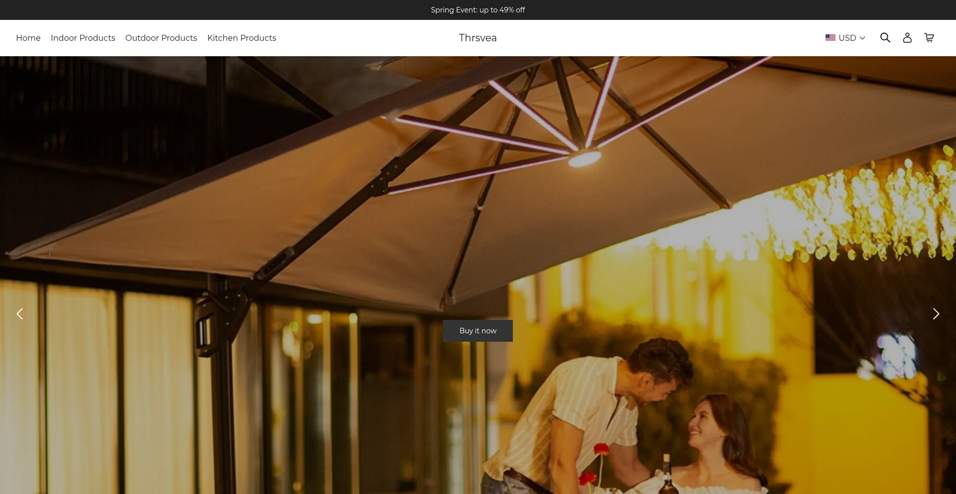 Website screenshot of Thrsvea.com