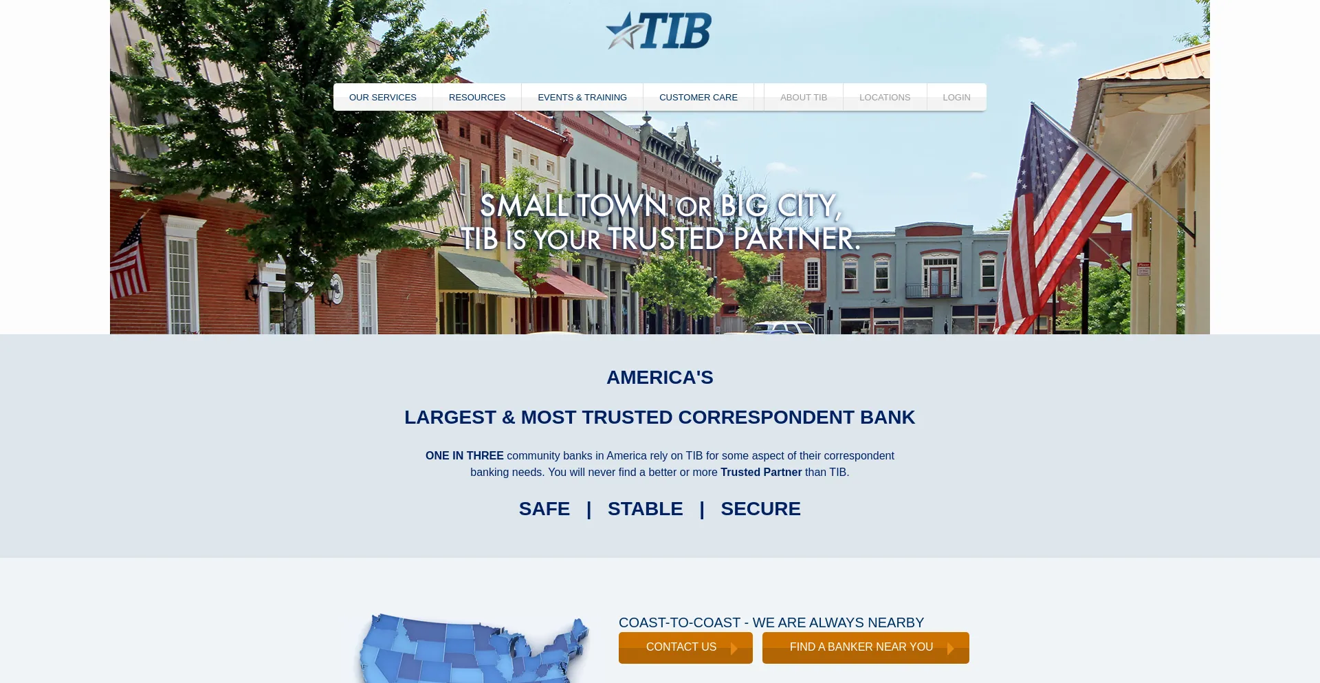 Website screenshot of Tib.bank