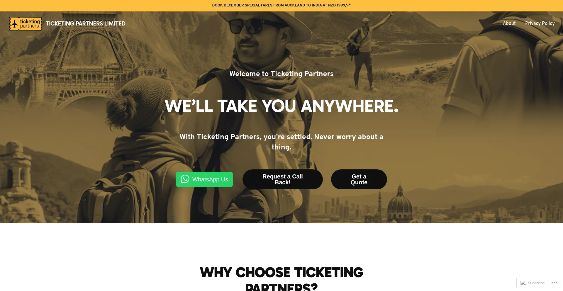Website screenshot of Ticketingpartners.com