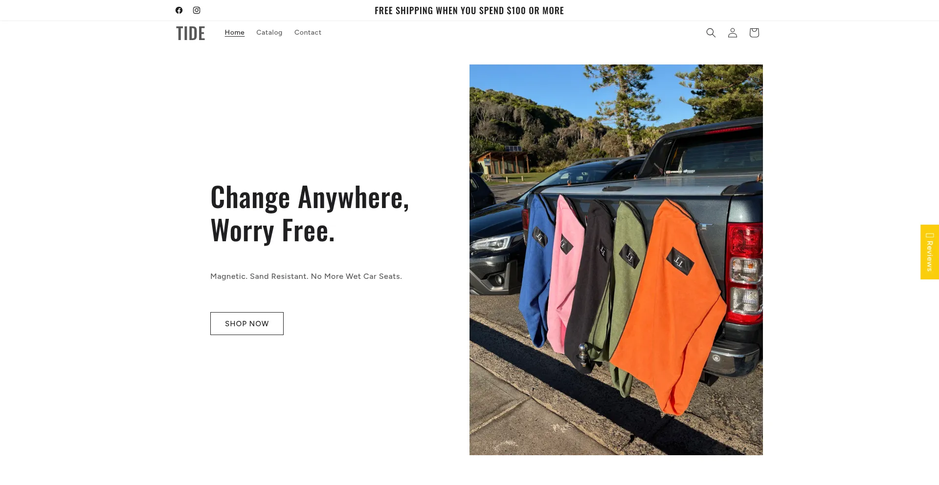 Website screenshot of Tidetowel.com