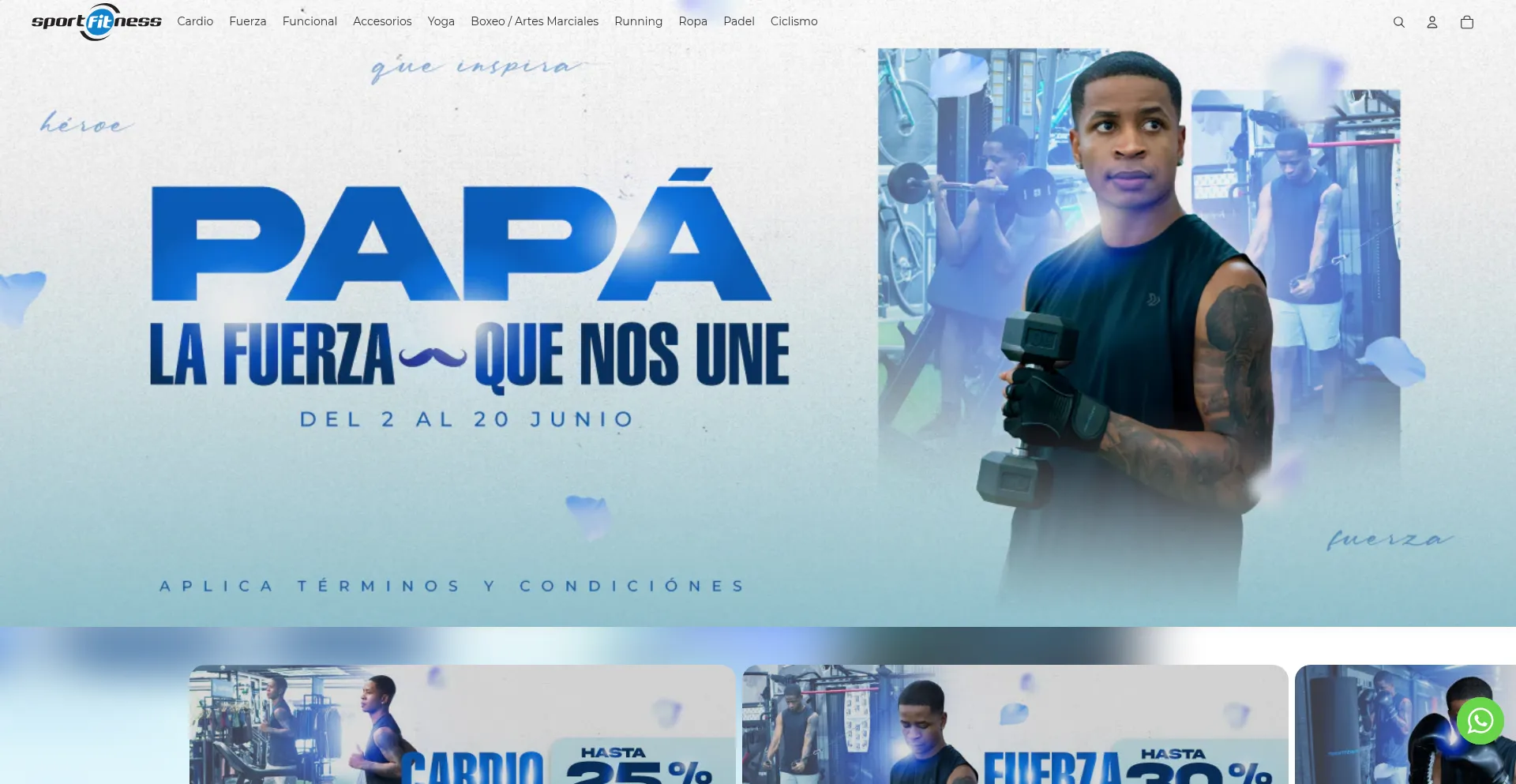 Website screenshot of Tienda-sportfitness.com
