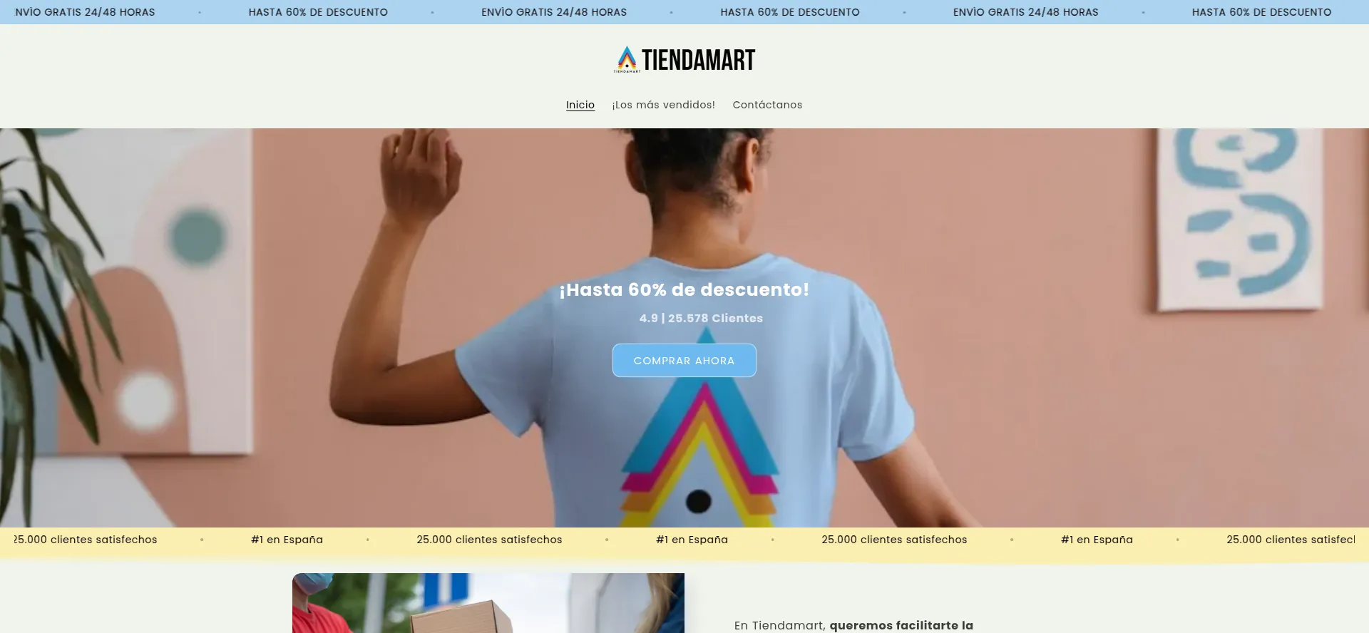 Website screenshot of Tiendamart.es